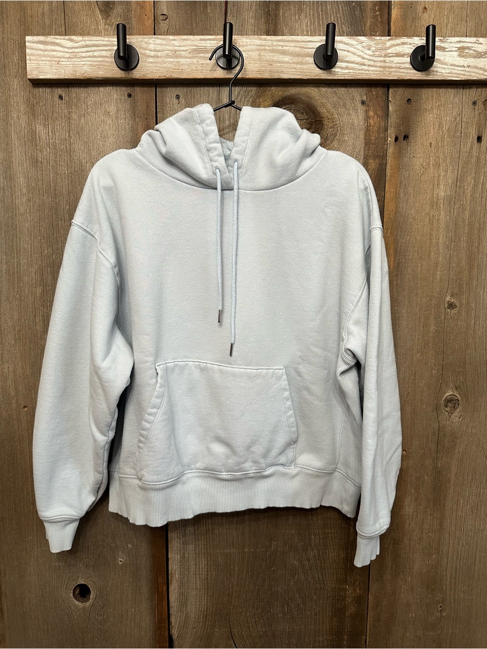 PINK Victoria’s Secret Campus Fleece Drawstring Hoodie in Light Blue Size Medium
